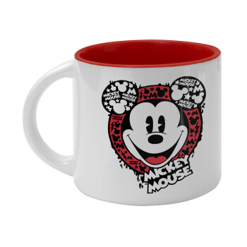 Mickey Mouse, Κούπα κεραμική 400ml Λευκή/Κόκκινη