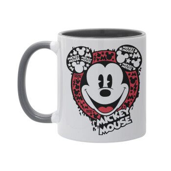 Mickey Mouse, Mug colored grey, ceramic, 330ml