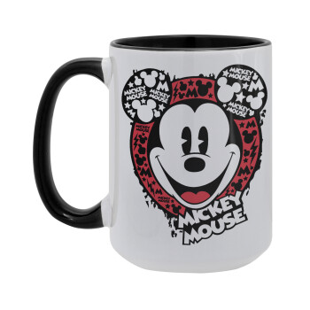 Mickey Mouse, Κούπα Mega 15oz, κεραμική Μαύρη, 450ml