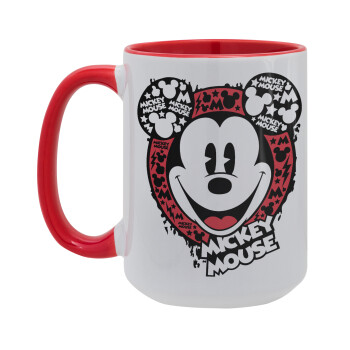 Mickey Mouse, Κούπα Mega 15oz, κεραμική Κόκκινη, 450ml