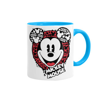 Mickey Mouse, Κούπα χρωματιστή γαλάζια, κεραμική, 330ml