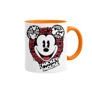 Mickey Mouse, Mug colored orange, ceramic, 330ml