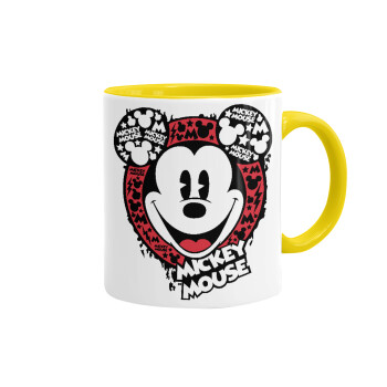 Mickey Mouse, Mug colored yellow, ceramic, 330ml