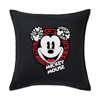 Mickey Mouse, Sofa cushion black 50x50cm includes filling