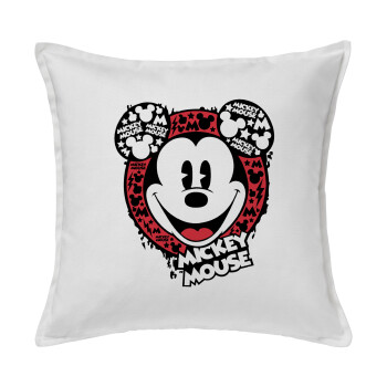 Mickey Mouse, Sofa cushion White 50x50cm includes filling