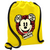 Backpack pouch GYMBAG Yellow, with pocket (40x48cm) & thick cords