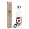 Easter candle, metallic white thermos bottle (500ml) & aromatic flat candle (30cm) (GRAY)