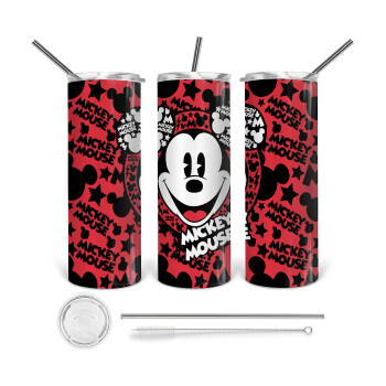 Mickey Mouse, 360 Eco friendly ποτήρι θερμό (tumbler) από ανοξείδωτο ατσάλι 600ml, με μεταλλικό καλαμάκι & βούρτσα καθαρισμού