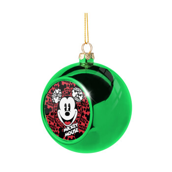 Mickey Mouse, Green Christmas tree ornament ball 8cm