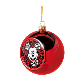 Mickey Mouse, Christmas tree ball Red 8cm