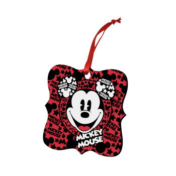 Mickey Mouse, Christmas ornament polygon wooden 7.5cm