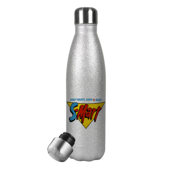 S-mart Evil Dead, Metallic Glitter Silver Thermos Flask (Stainless steel), double-walled, 500ml