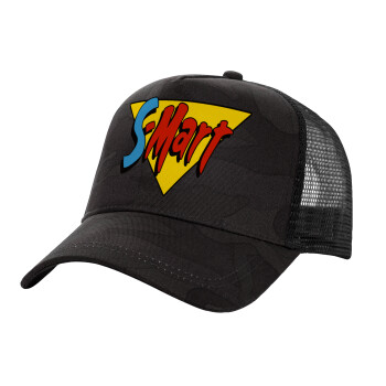 S-mart Evil Dead, Adult Structured Trucker Hat, with Mesh, Dark Army (100% COTTON, ADULT, UNISEX, ONE SIZE)