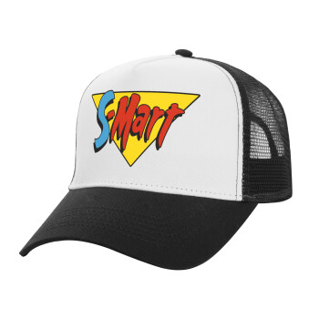 S-mart Evil Dead, Adult Structured Trucker Hat, with Mesh, WHITE/BLACK (100% COTTON, ADULT, UNISEX, ONE SIZE)