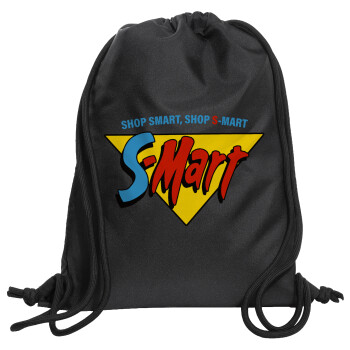 S-mart Evil Dead, Backpack pouch GYMBAG Black, with pocket (40x48cm) & thick cords