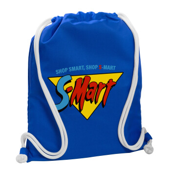 S-mart Evil Dead, Backpack pouch GYMBAG Blue, with pocket (40x48cm) & thick cords