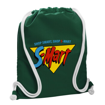 S-mart Evil Dead, Τσάντα πλάτης πουγκί GYMBAG BOTTLE GREEN, με τσέπη (40x48cm) & χονδρά λευκά κορδόνια