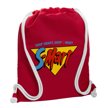 S-mart Evil Dead, Backpack pouch GYMBAG Red, with pocket (40x48cm) & thick cords