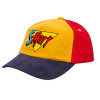 Children's Baseball Cap, 100% Cotton Drill, Yellow/Blue/Red (COTTON, CHILDREN'S, ONE SIZE)