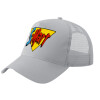 Adult Structured Trucker Hat, with Mesh, GRAY (100% COTTON, ADULT, UNISEX, ONE SIZE)