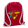 Backpack pouch GYMBAG Red, with pocket (40x48cm) & thick cords