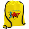 Backpack pouch GYMBAG Yellow, with pocket (40x48cm) & thick cords