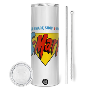 S-mart Evil Dead, Eco friendly ποτήρι θερμό (tumbler) από ανοξείδωτο ατσάλι 600ml, με μεταλλικό καλαμάκι & βούρτσα καθαρισμού