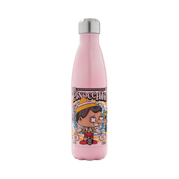 Pinocchio, Metal mug thermos Pink Iridiscent (Stainless steel), double wall, 500ml