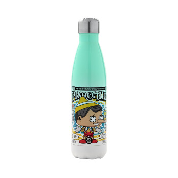 Pinocchio, Metal mug thermos Green/White (Stainless steel), double wall, 500ml