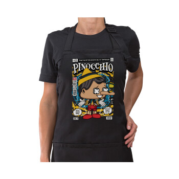 Pinocchio, Ποδιά μακρία Σεφ ολοσωμη με τσέπες Μαύρη (ΕΝΗΛΙΚΩΝ)