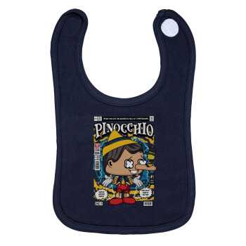 Pinocchio, Σαλιάρα με Σκρατς 100% Organic Cotton Μπλε (0-18 months)