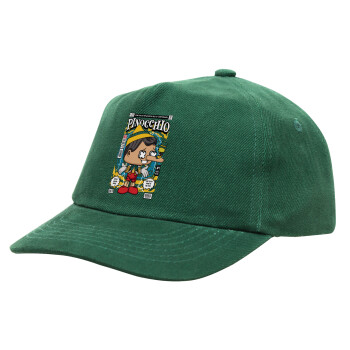 Pinocchio, Children's Baseball Cap, 100% Cotton Drill, GREEN (COTTON, CHILDREN'S, ONE SIZE)