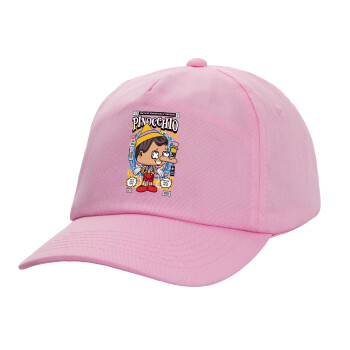 Pinocchio, Casual children's baseball cap, 100% Cotton Twill, PINK (COTTON, CHILDREN'S, ONE SIZE)