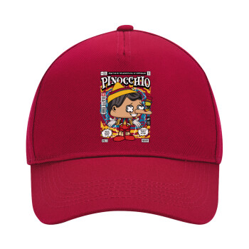 Pinocchio, Adult Ultimate Hat RED, (100% COTTON DRILL, ADULT, UNISEX, ONE SIZE)