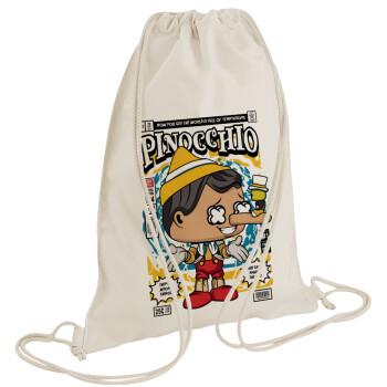 Pinocchio, Backpack bag GYMBAG natural (28x40cm)