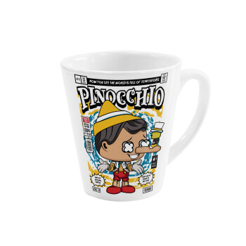 Pinocchio, Κούπα κωνική Latte Λευκή, κεραμική, 300ml