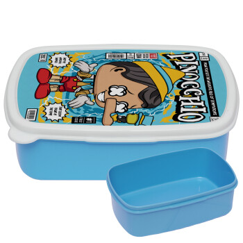 Pinocchio, ΜΠΛΕ παιδικό δοχείο φαγητού (lunchbox) πλαστικό (BPA-FREE) Lunch Βox M18 x Π13 x Υ6cm