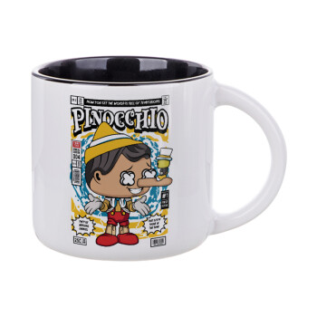 Pinocchio, Κούπα κεραμική 400ml Λευκή/Μαύρη