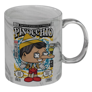 Pinocchio, Mug ceramic marble style, 330ml