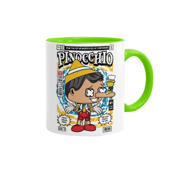 Pinocchio, Mug colored light green, ceramic, 330ml