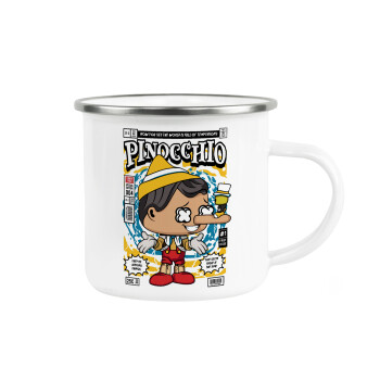 Pinocchio, Metallic enamel cup white 360ml