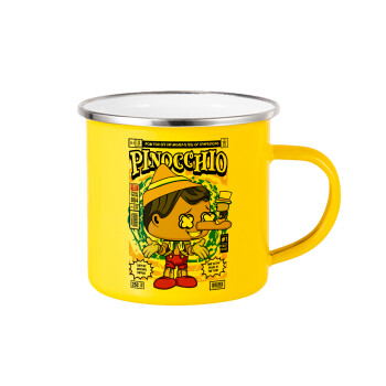 Pinocchio, Yellow Enamel Metallic Cup 360ml