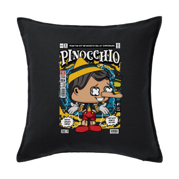 Pinocchio, Sofa cushion black 50x50cm includes filling