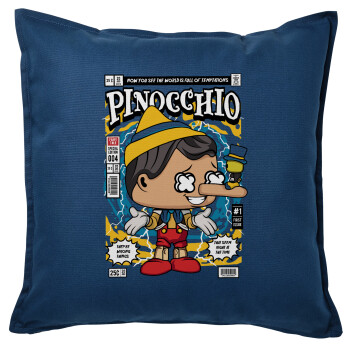 Pinocchio, Sofa cushion Blue 50x50cm includes filling