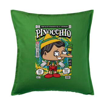 Pinocchio, Sofa cushion Green 50x50cm includes filling