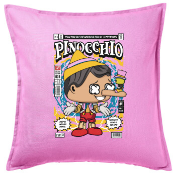 Pinocchio, Sofa cushion Pink 50x50cm includes filling