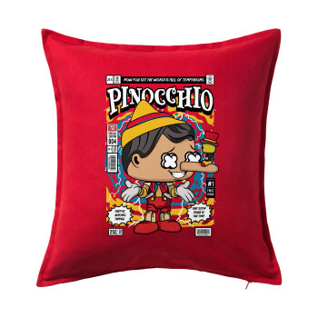 Pinocchio, Sofa cushion RED 50x50cm includes filling