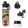 Metal water bottle with safety cap, aluminum 850ml