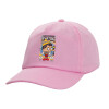 Casual children's baseball cap, 100% Cotton Twill, PINK (COTTON, CHILDREN'S, ONE SIZE)