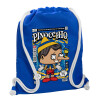 Backpack pouch GYMBAG Blue, with pocket (40x48cm) & thick cords